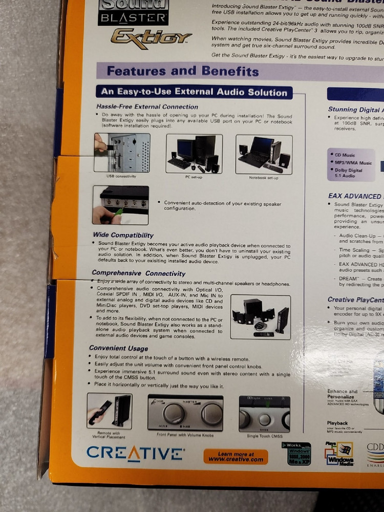 NEW IN BOX - Creative Labs Sound Blaster Extigy