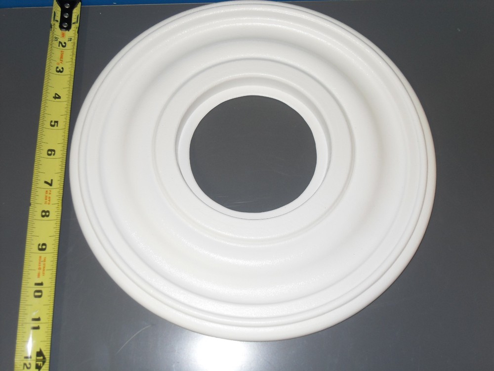 12" White Henta Mini Plano Medallion Paintable ABS Plastic Lighting Accessory