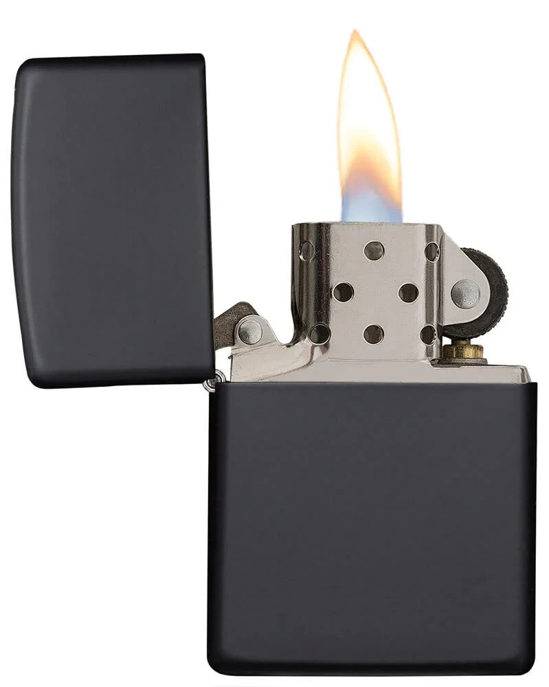 Zippo 218, Classic Black Matte Finish Lighter, Full Size