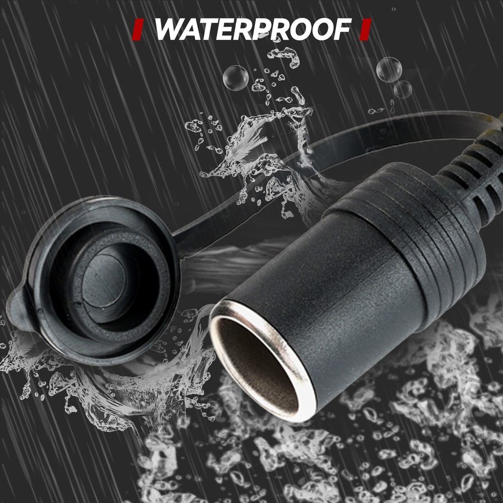 Car Cigarette Lighter Socket To Battery Alligator Clip Extension Cable 12V 10FT