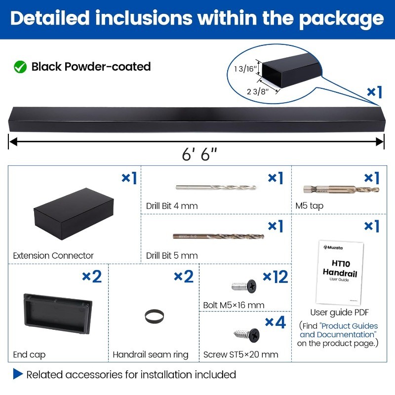 Black Cable Railing Handrail Rectangular Stainless Steel Handrail Cable Railing