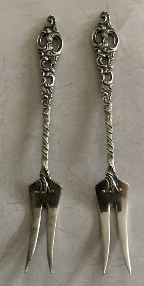 Pair Norway Marcus Asse 830s Silver ornate Lemon Picks