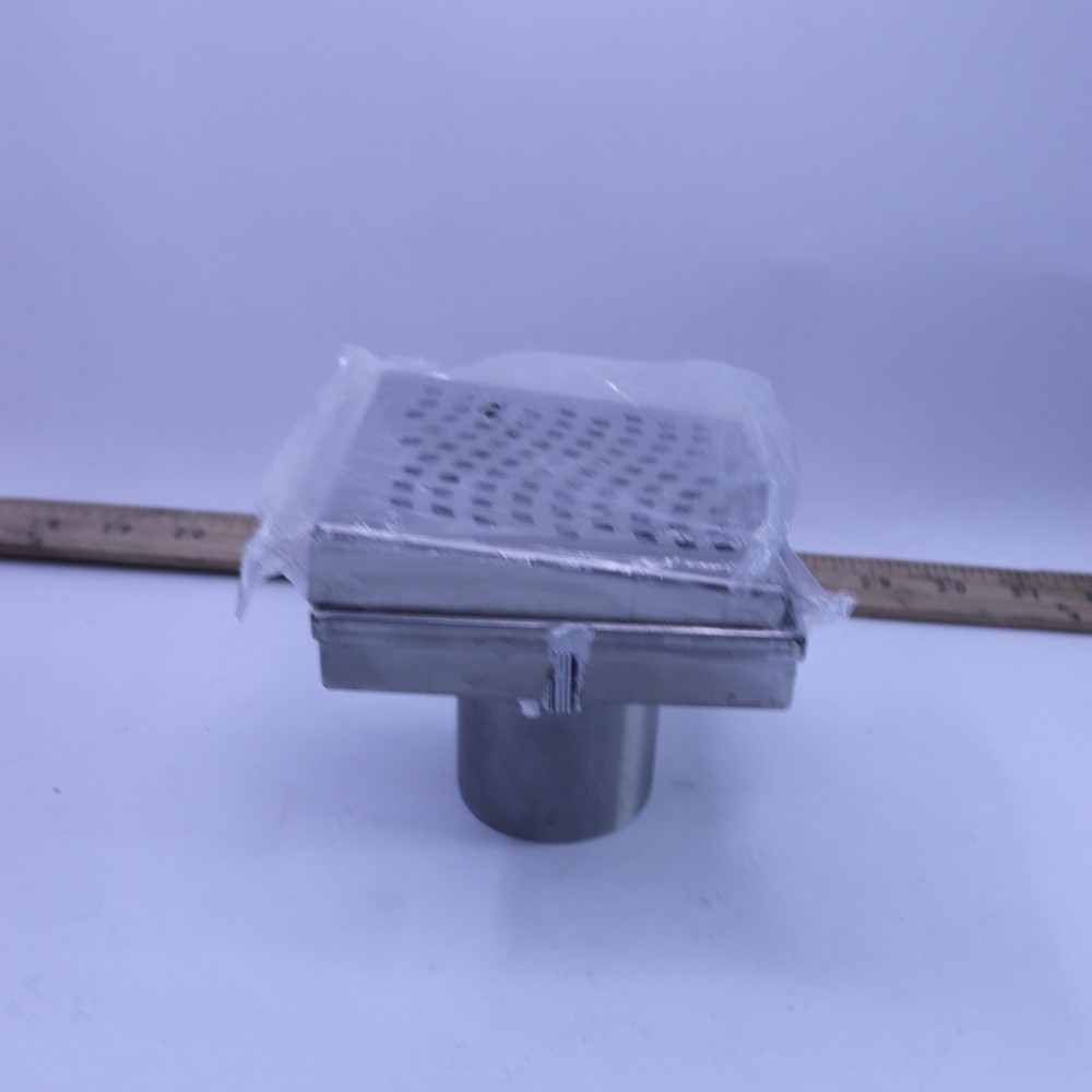 Square Shower Drain Stainless Steel 4" x 4" - Missing Nut