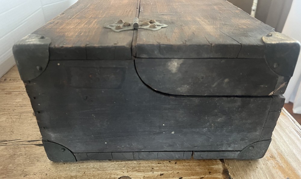 Unique Antique Handmade Solid Wood Utility Tool Box - 30”x11”x6”