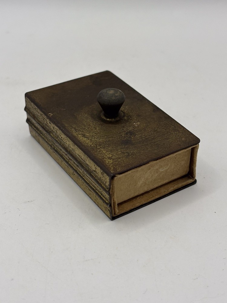 Vintage Brass Match Box Holder Case