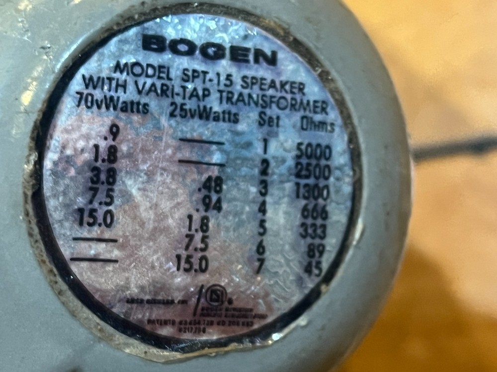 Bogen Communications SPT-15 Speaker w/Variable Tap/Mounting Bracket