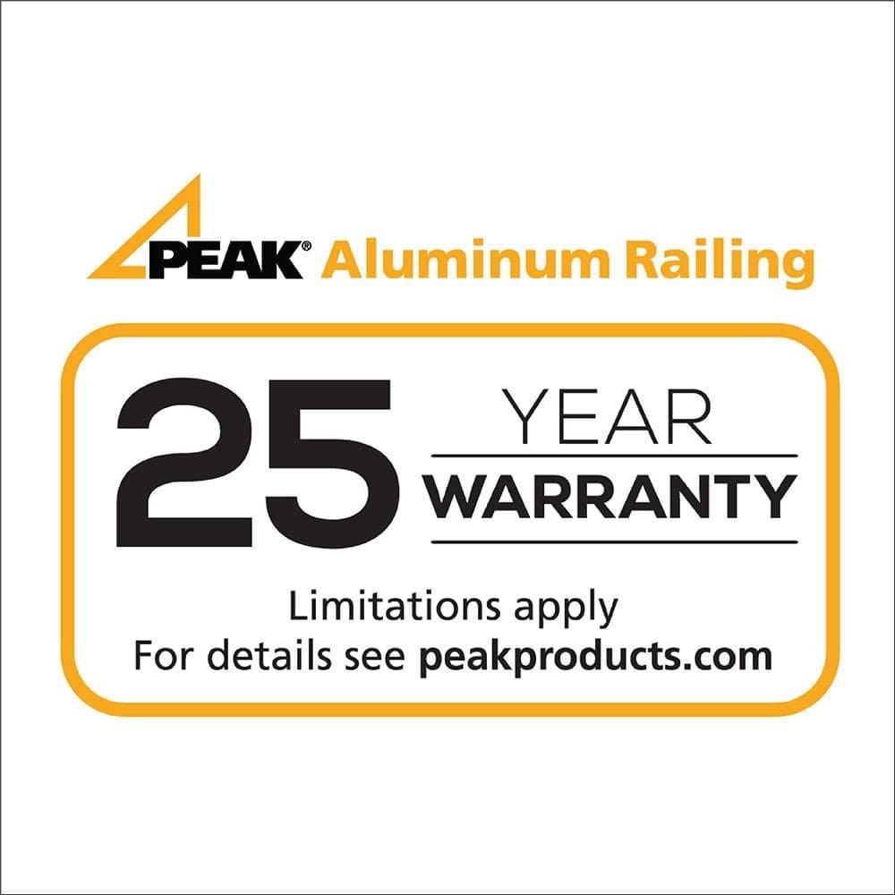 PEAK Aluminum Railing Horizontal Angle Bracket Kit Matte Black 36" 36951