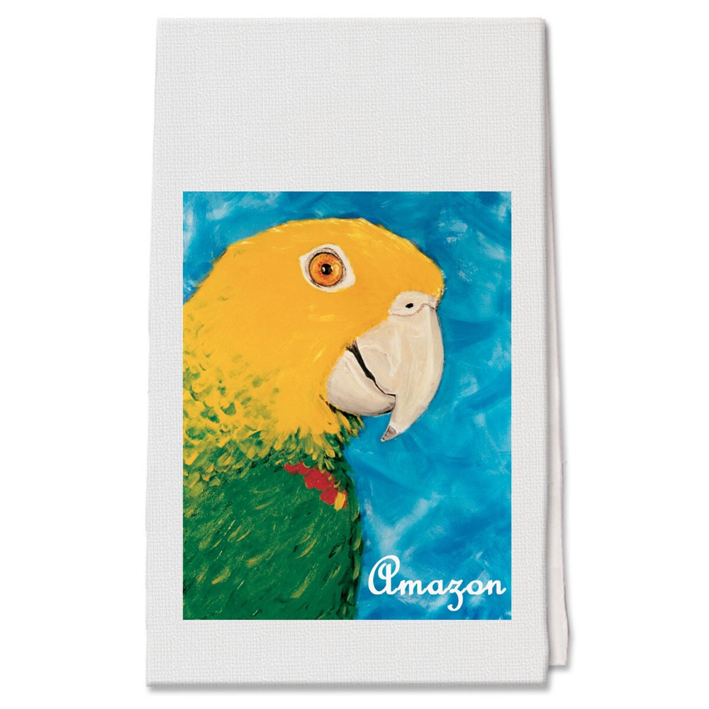 Amazon Parrot Decorative Cotton Kitchen Dish Towel, Pet Gift