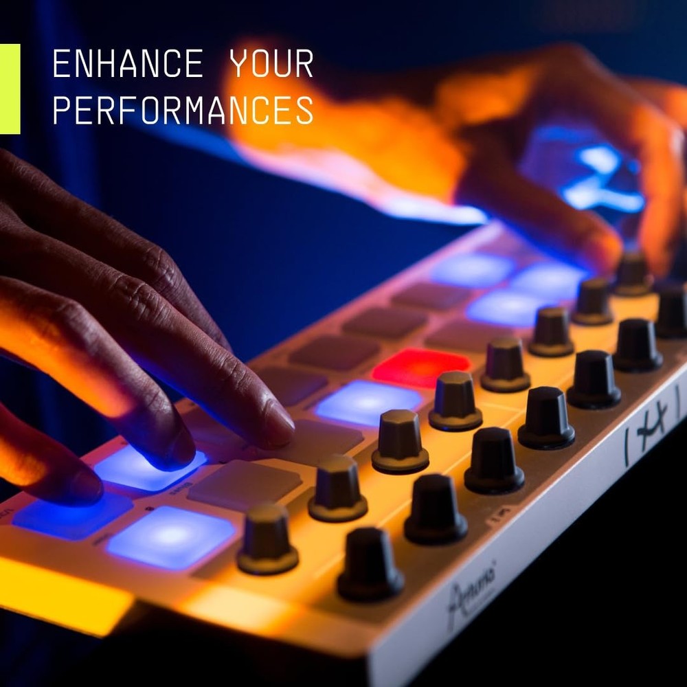 Compact MIDI Controller & Sequencer with 16 Pads, 16 Encoders, Software