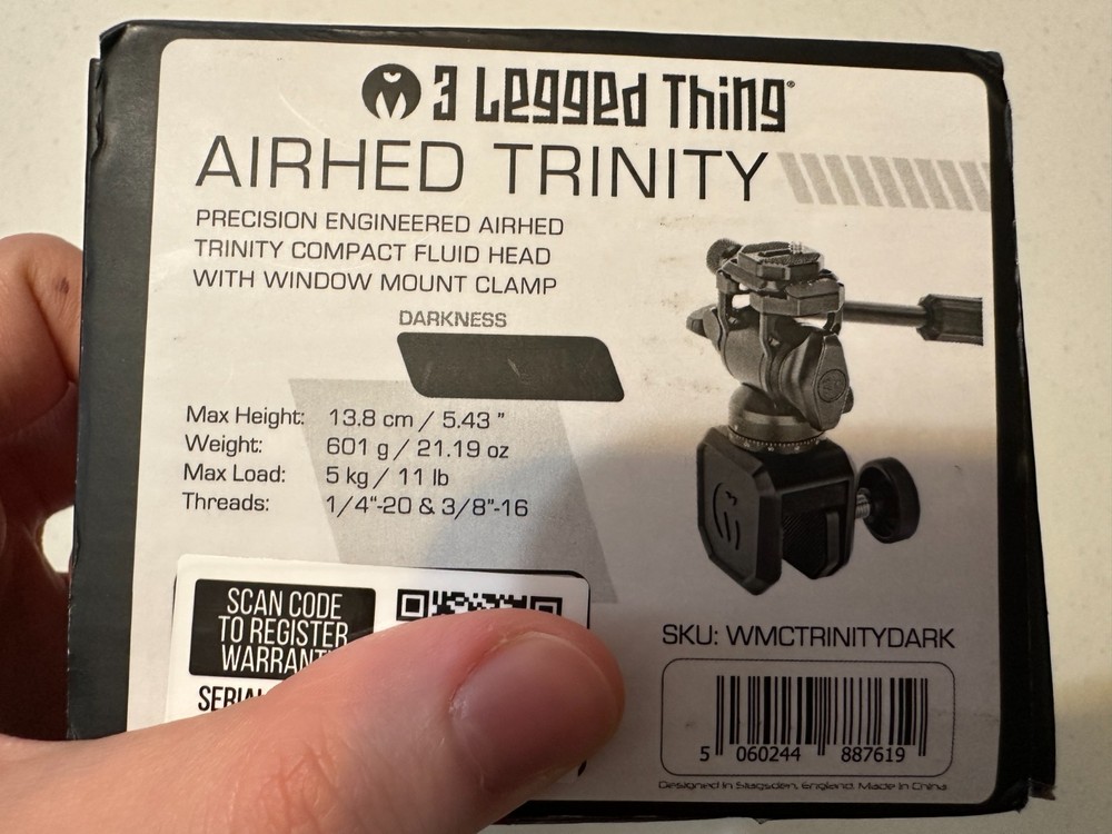 3 Legged Thing - Trinity Pan and Tilt Head + Window Clamp (Kit includes both)