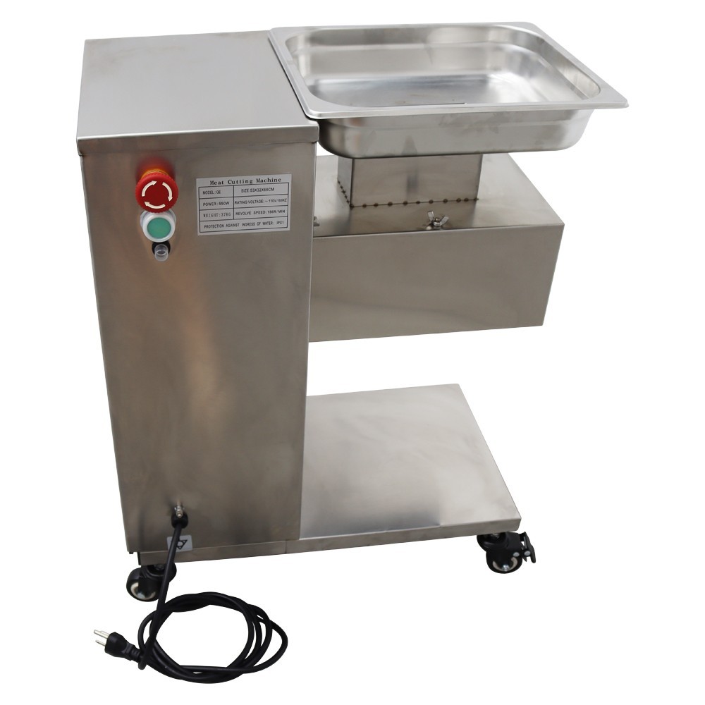 Open box! QE 15mm Commercial Meat Slicer Meat Cutting Processing Machine 110V