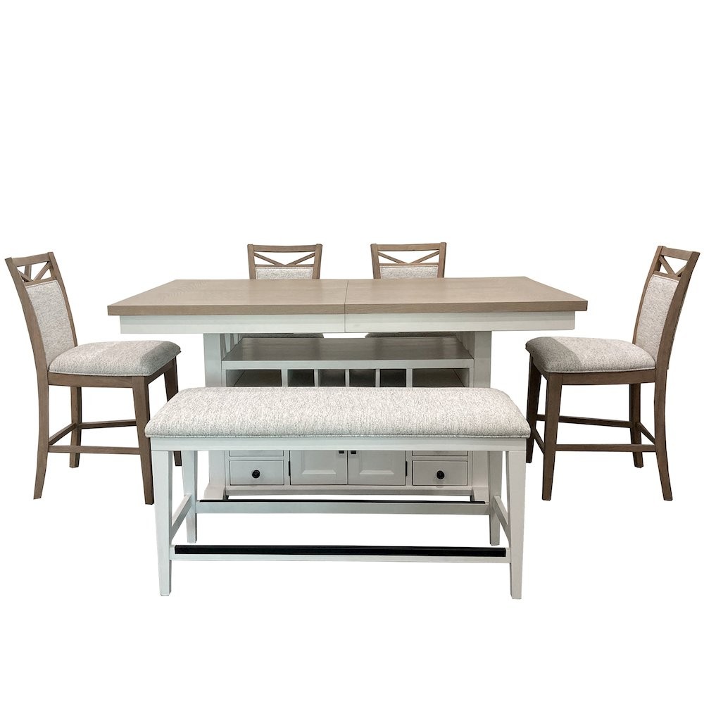 Modern Dining 49 In. Upholstered Counter Bench