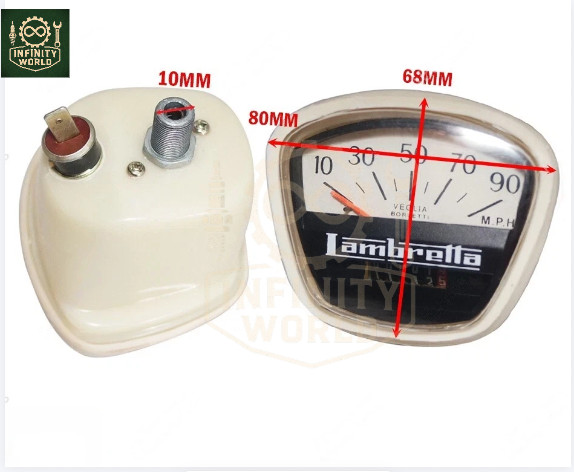 Lambretta GP Speedometer 90 MPH Italian Thread