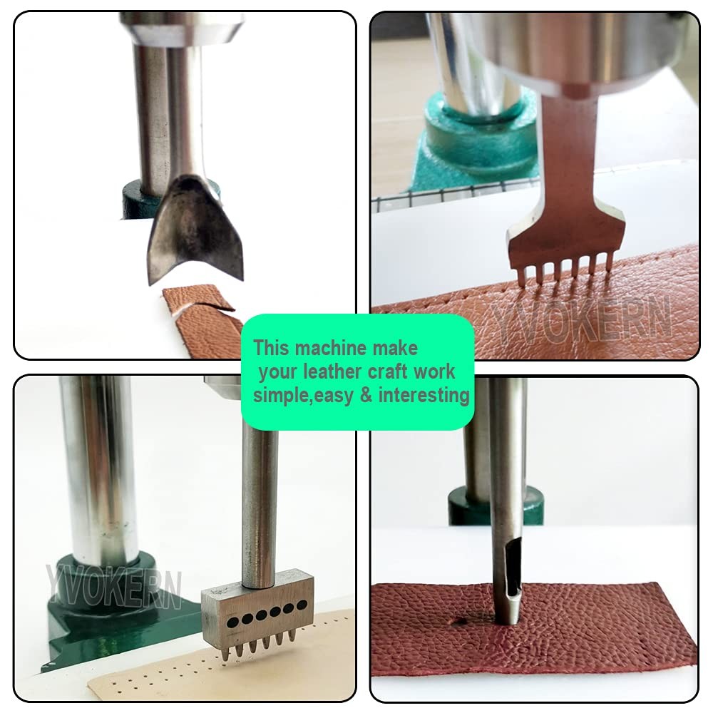Multi-Function Hand Press and Hole Punch Machine for Stamping Leather Stitchi...