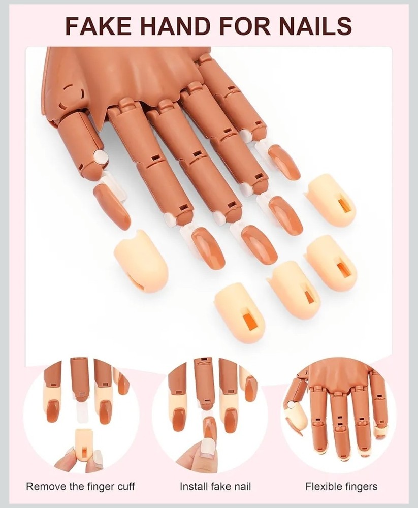 Practice Hand For Acrylic Nails,Professional Nail Practice Hand Moveable