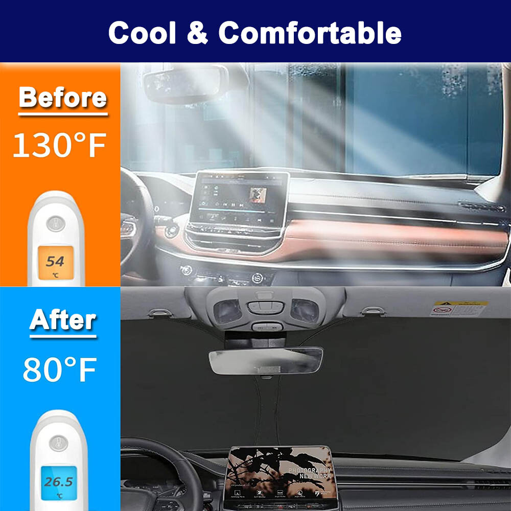 Car Windshield Sun Shade Foldable Large Front Window Visor UV Block Shield Cover