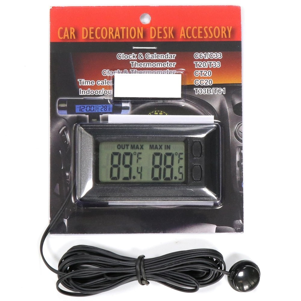 Digital Car Thermometer for Interior Exterior Use, Dual Display Function