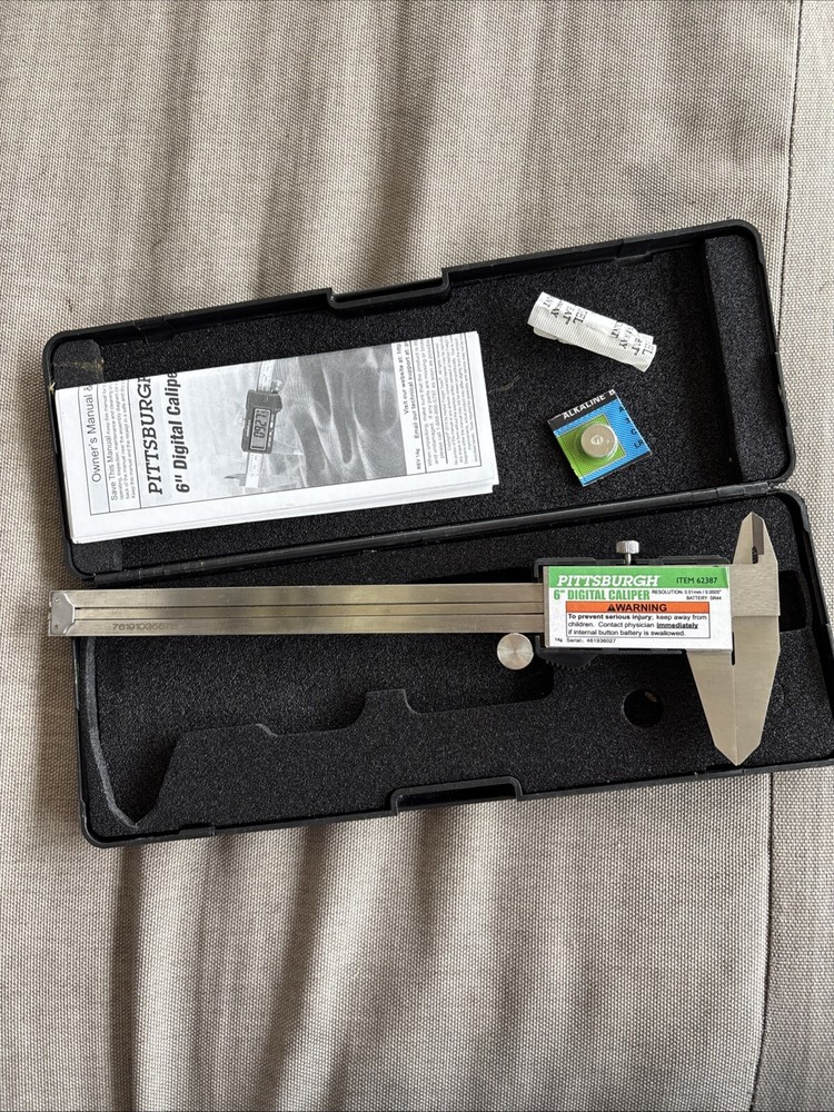Nice Pittsburgh 6” Digital Caliber With Case/extra Battery 229