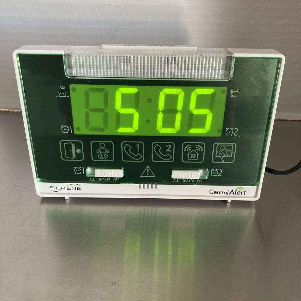Serene Central Alert Home Alert System Alarm Clock Only TESTED EUC