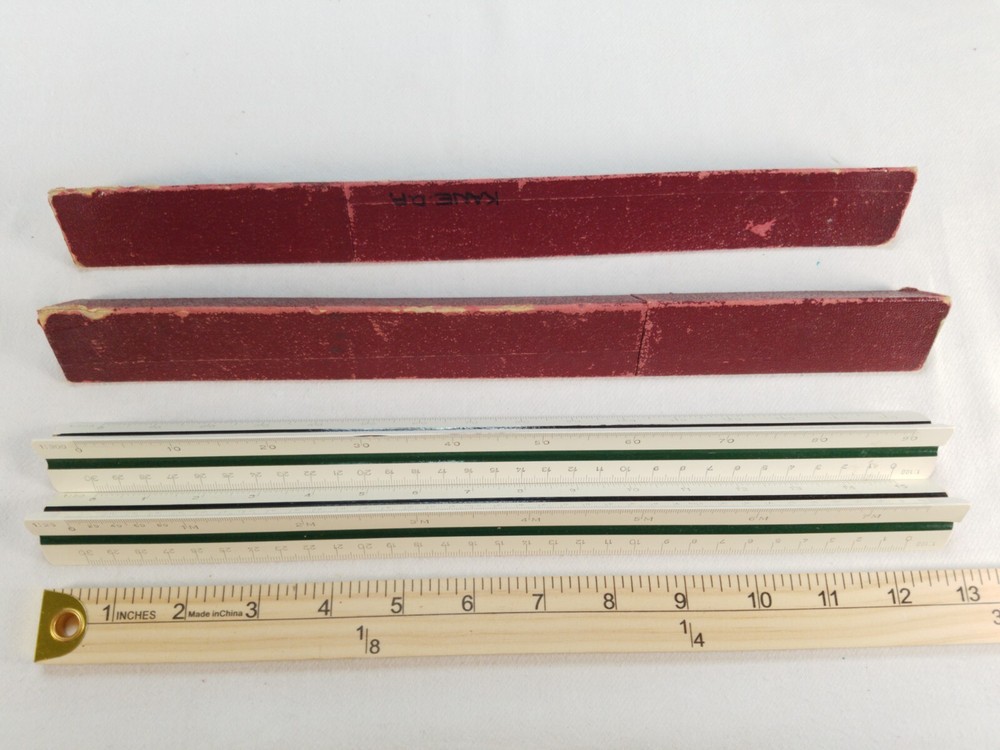 x2 Marabu 9070 Triangular Ruler 1:20 1:100 with Original Cases