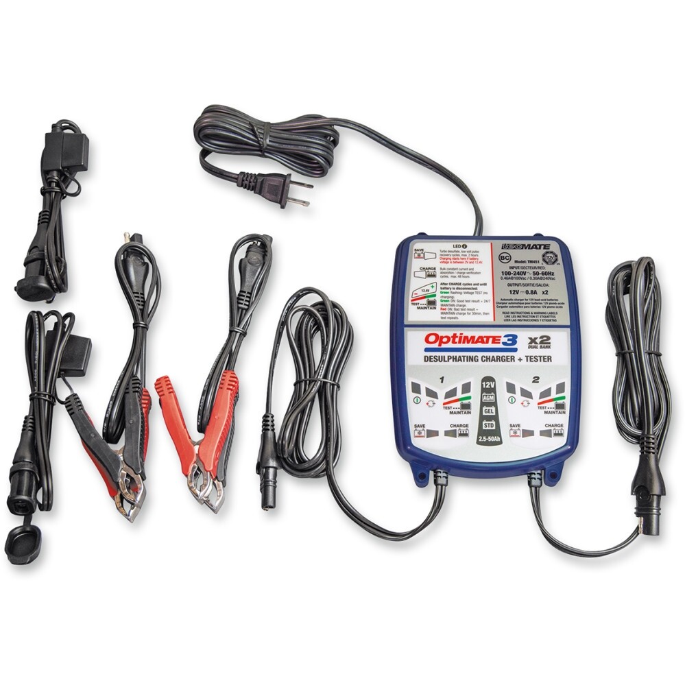 Tecmate Optimate 3 x 2 Multi-Bank 12V Diagnosing Desulfating Charging Battery