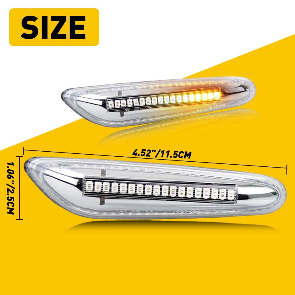 SMD LED Front Fender Side Marker Lights Assembly For BMW E90 E82 E92 E46 E83 E60