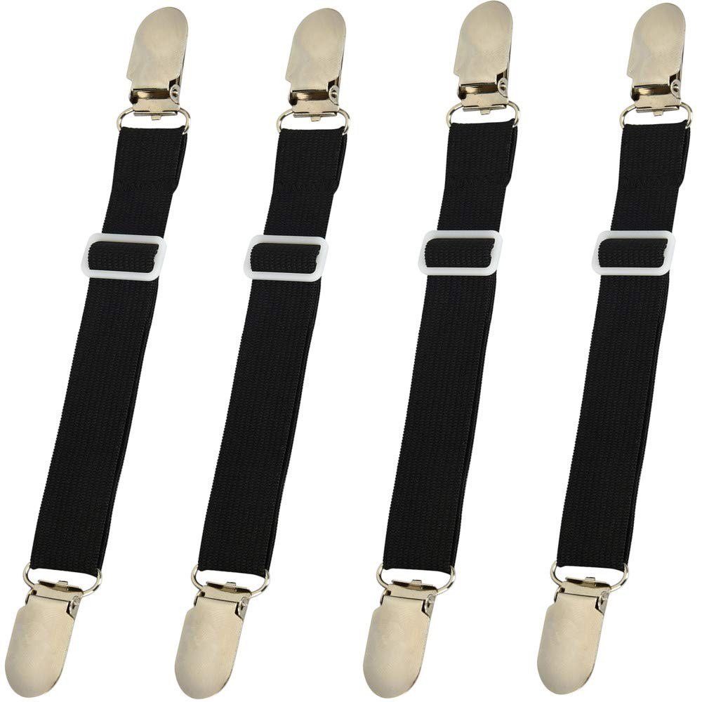 4 Pack Bed Sheet Clips Straps Sheet Holders Adjustable Bed Sheet Grippers