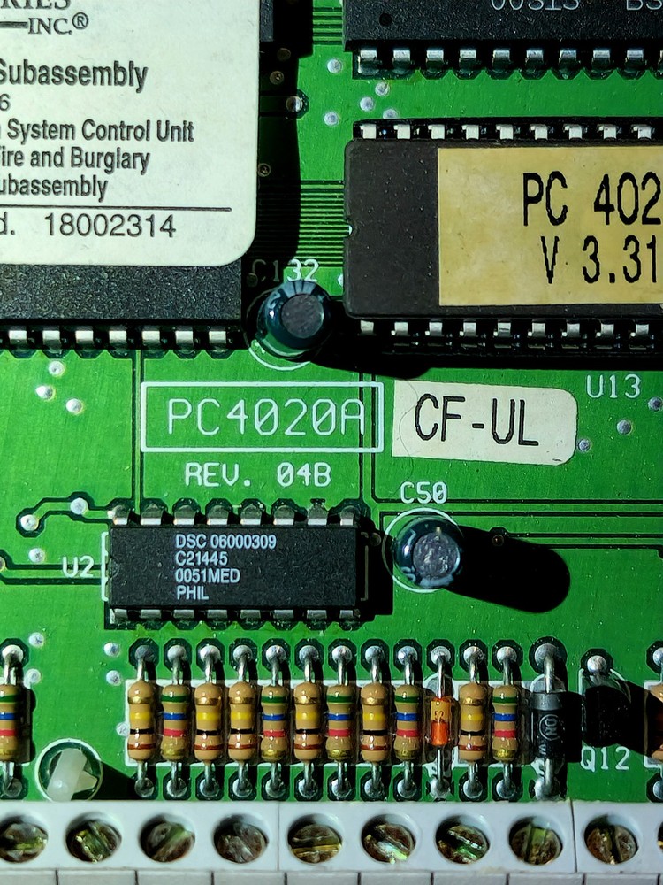 DSC MAXSYS PC4020CF 16-Zone Fire Control Panel FACP + Cabinet Transformer Tested