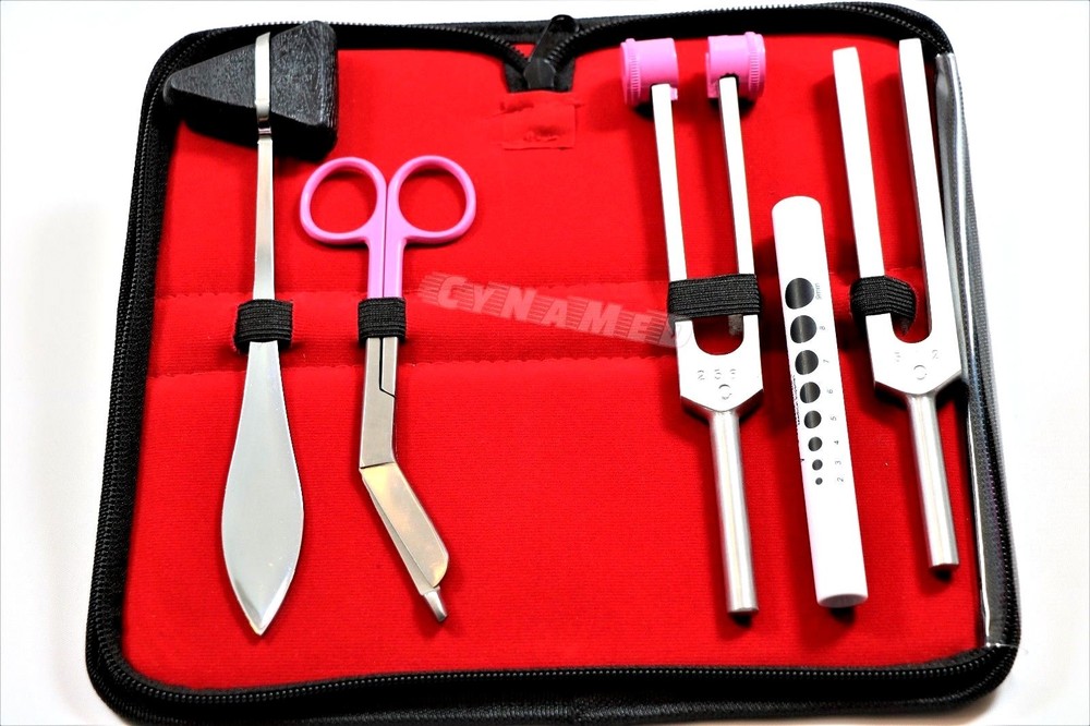5 pcs Reflex Percussion Taylor Hammer Penlight Tuning Fork C 256 C 512 +scissors