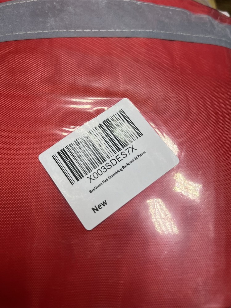 Drawstring Backpack Bag for Sports Polyester RED NEW 25Pk