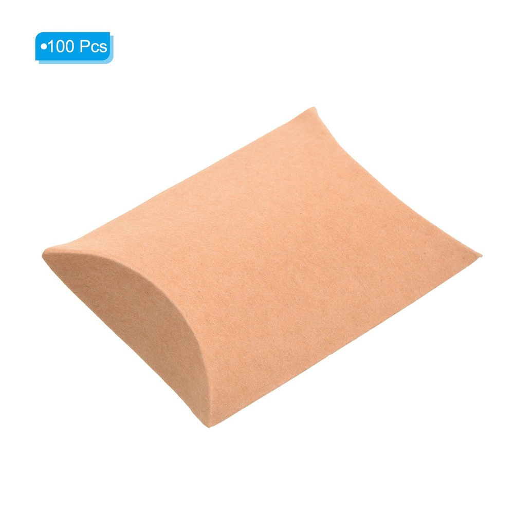 100 Pack 3.5 x 2.6 Inch Pillow Boxes Gift Boxes for Wedding Yellow