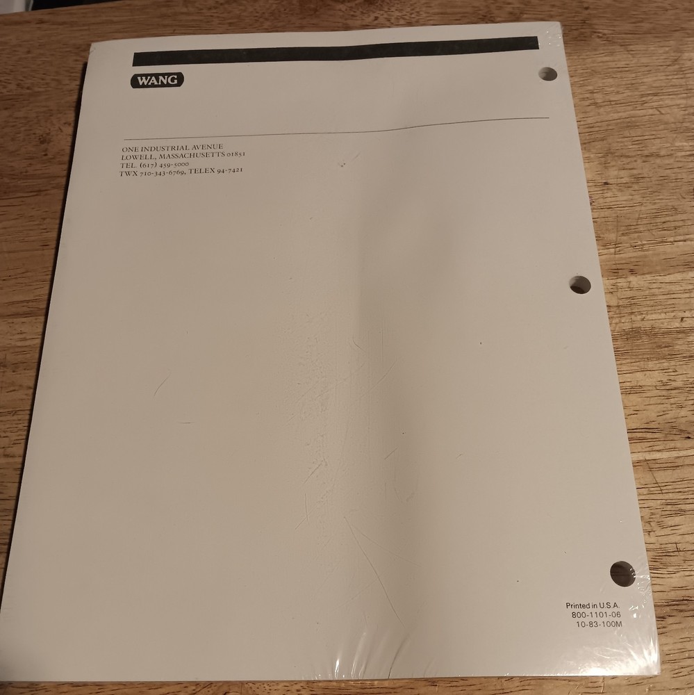 Wang Laboratories VS Programmer's Introduction - Loose Leaf - New in shrinkwrap