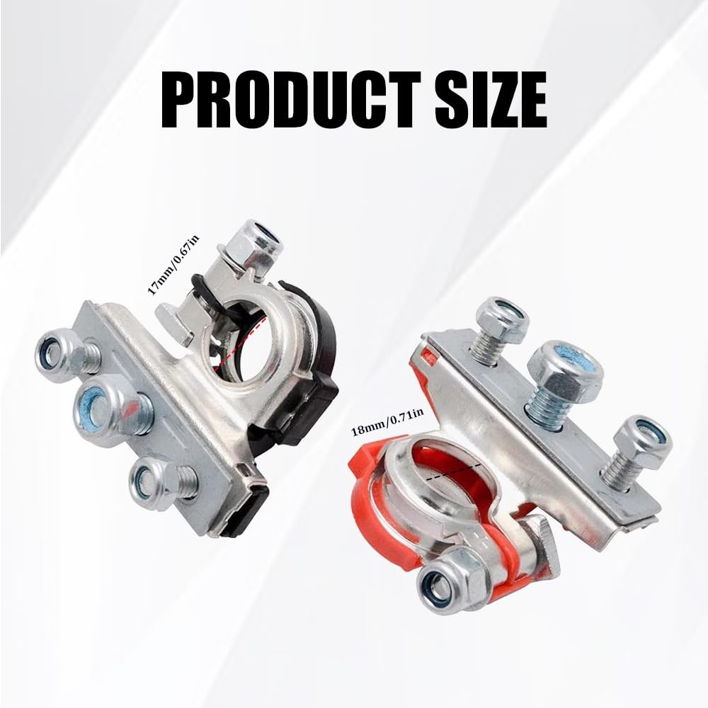 2PCS Battery Terminal Connectors, Battery Cable Terminal End, Universal 12V