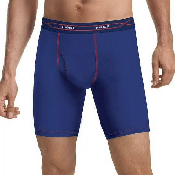 Hanes Men's Cooling Polyester Long Leg Boxer Briefs, Assorted (3 Pack)
