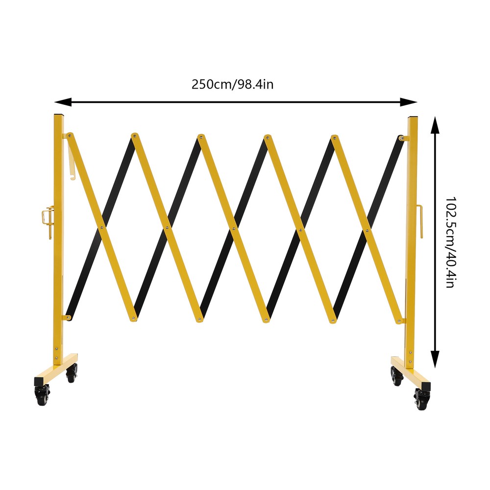 Mobile Barrier Gate Portable Safety Barrier Adjustable With Casters Expandable