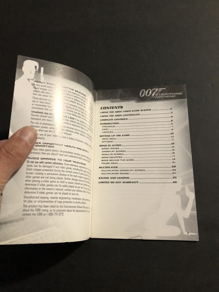 007 everything or nothing xbox Manual Only