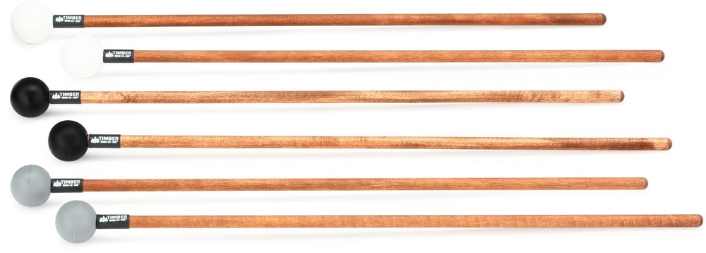 Timber Drum Company T6C Mallet Combo Pack - 3-pair (3-pack) Bundle
