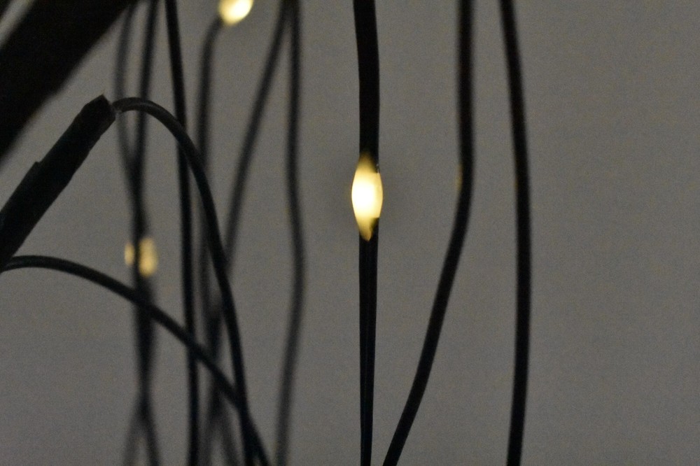 Lit Tree Weeping Willow Drooping 23" Halloween Black Battery Lighted Spooky