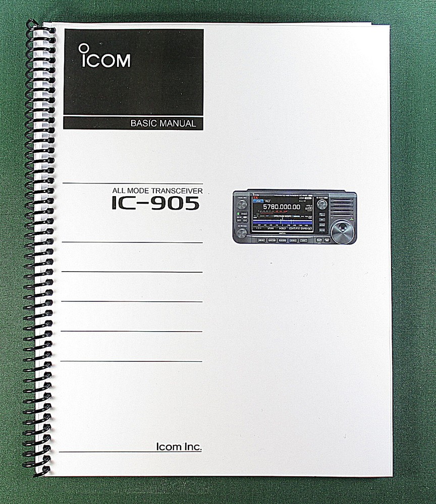 Icom IC-905 Basic Manual: 96 pages Full Color & Protective Covers!