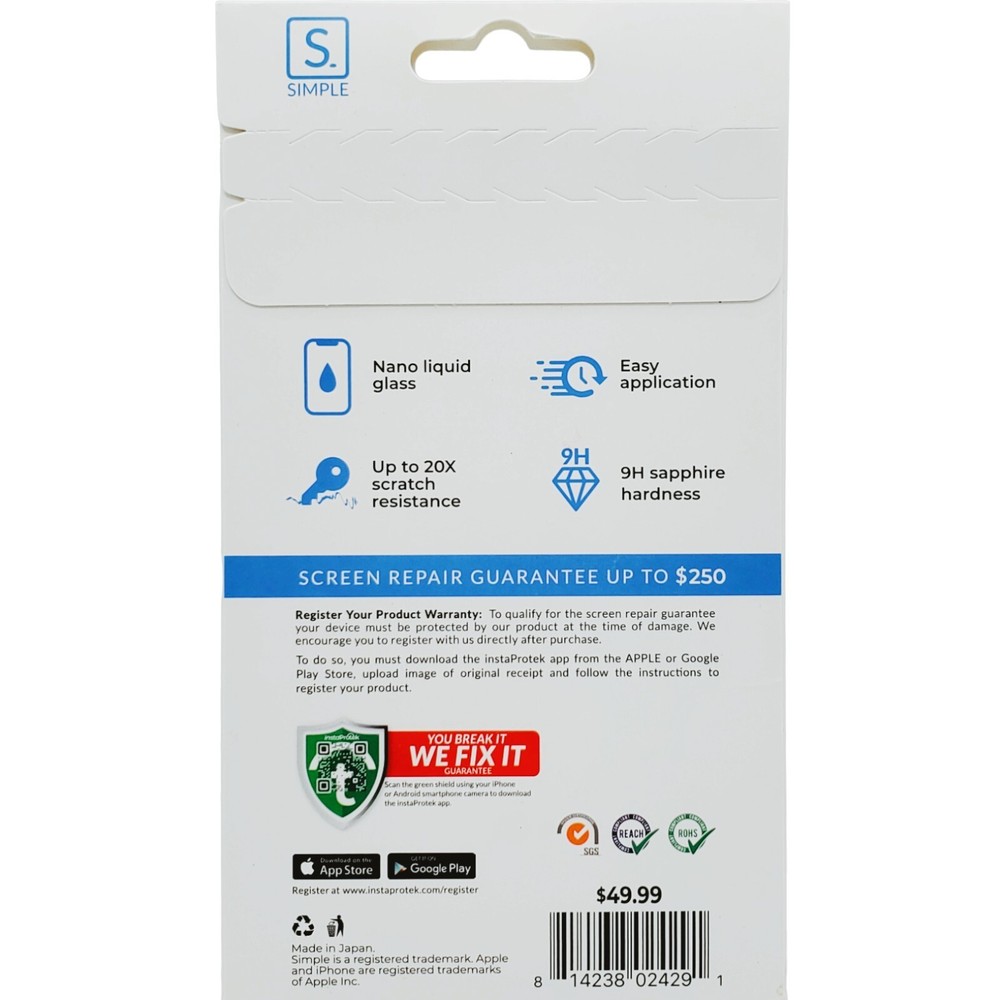 Simple Liquid Glass Screen Protector Scratch Resistant Invisible Coating Devices