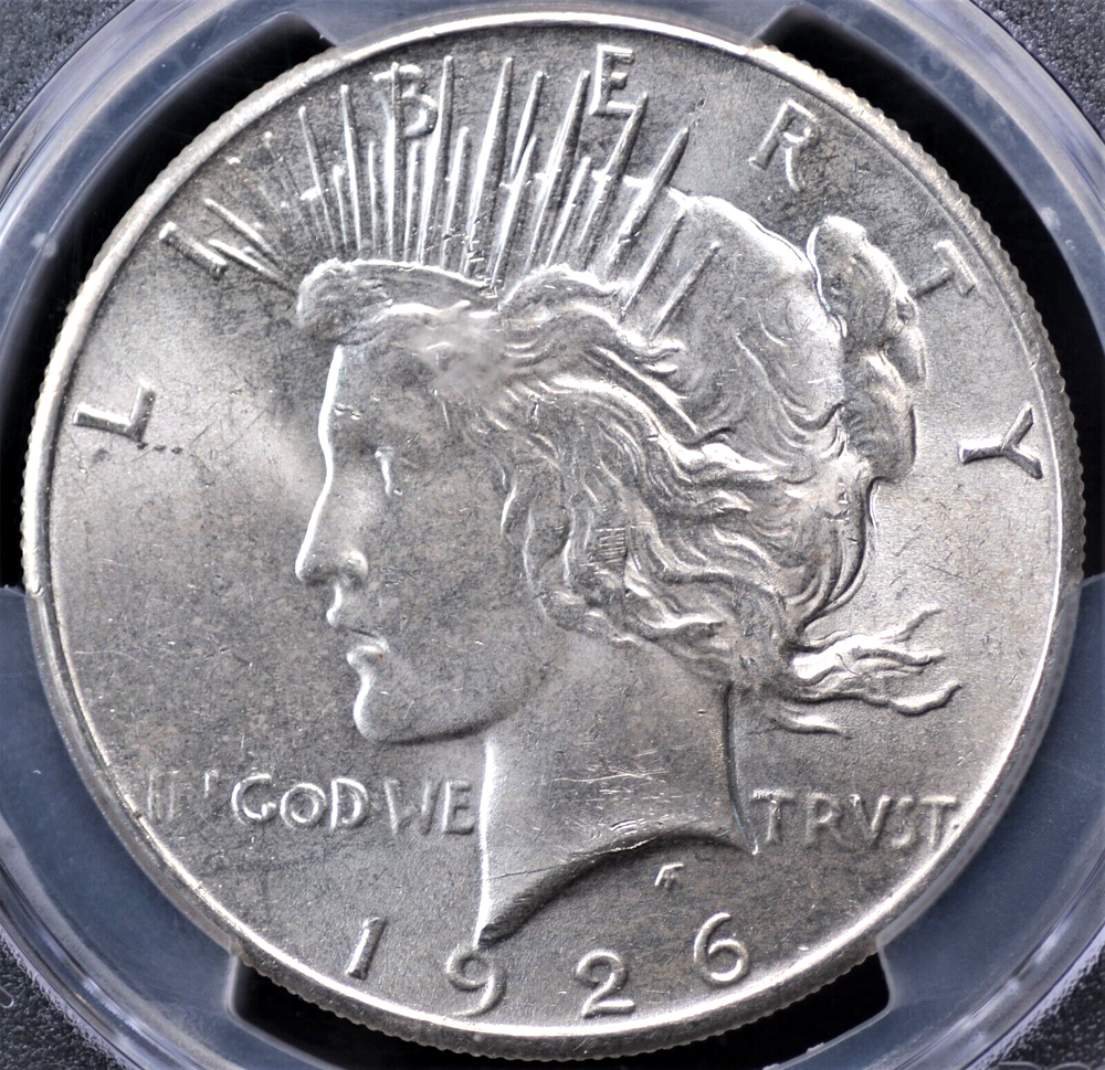 1926 PEACE DOLLAR PCGS MS 63 PUFFY WHITE LUSTER A NICE STRIKE LIGHT CHATTER OVER