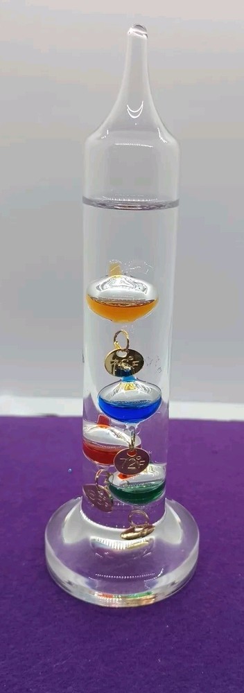 Glass Floating Sphere Thermometer With 4 Floating Temp Spheres 6 In