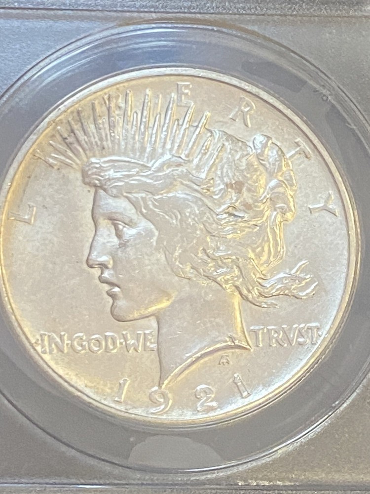 1921 Silver Peace $1 Dollar ~ ANACS Graded MS 60