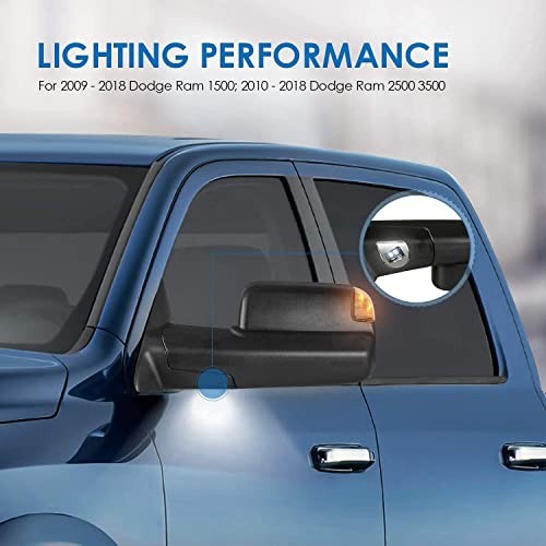 Left Driver Side Mirror Compatible with 2009-2018 Dodge Ram Left Side