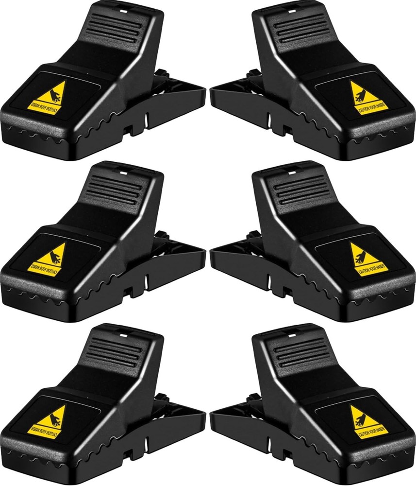 Professional Quality Rat Traps - 6 Pack, Easy Setup & Safe No-Touch Trick