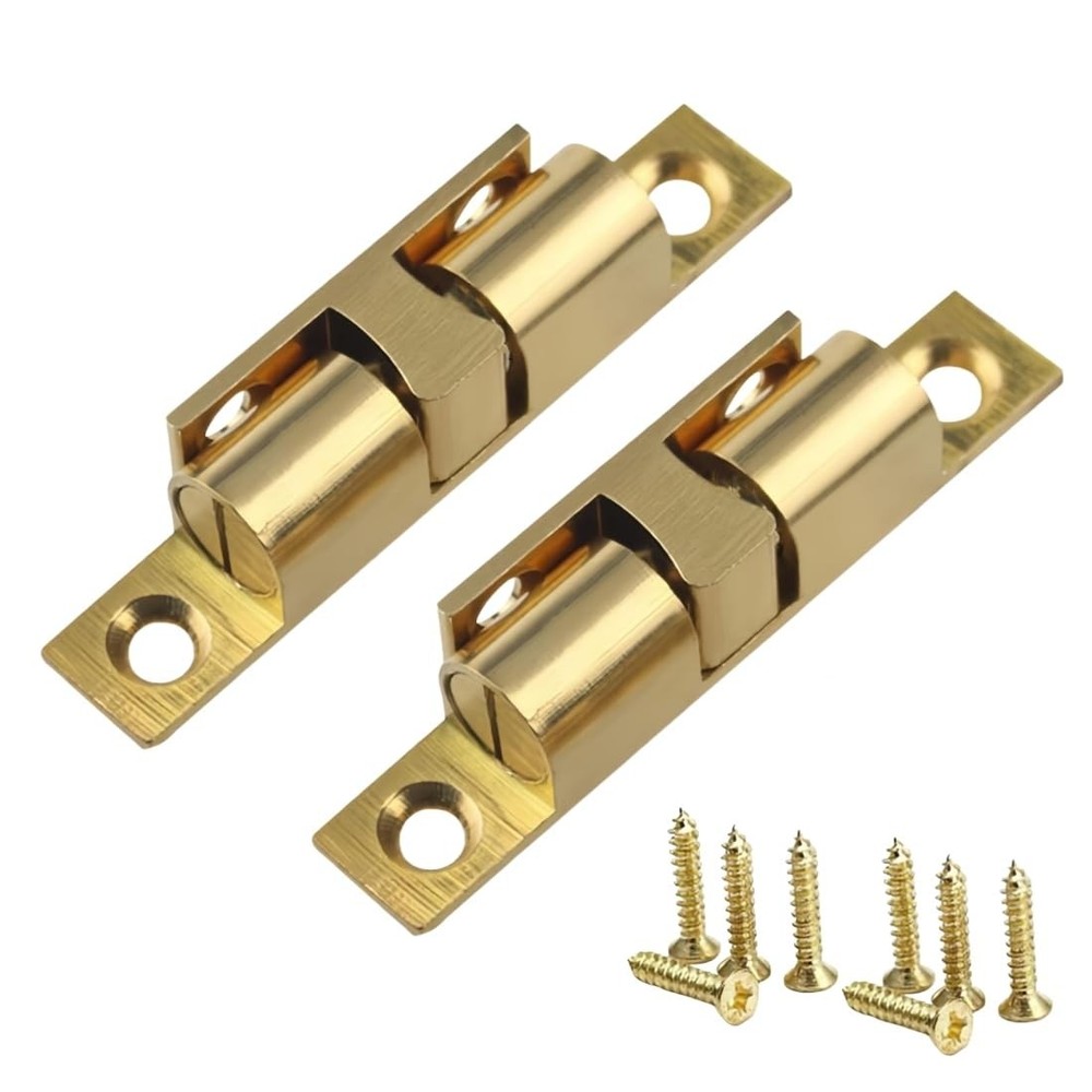 Double Ball Tension Roller Catch Latch, 2"/ 70mm Solid Brass Hardware Fitting