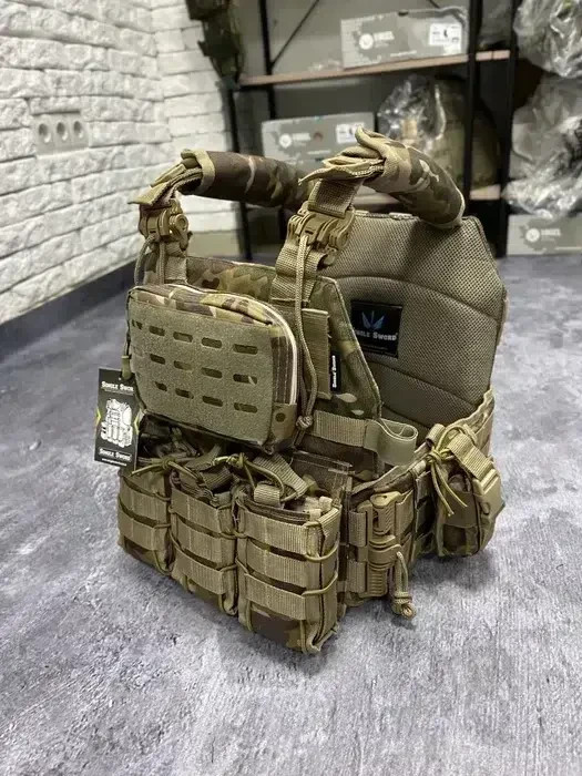 plate carrier  double quick release tactical multicam 4-point Multicam 💛💙