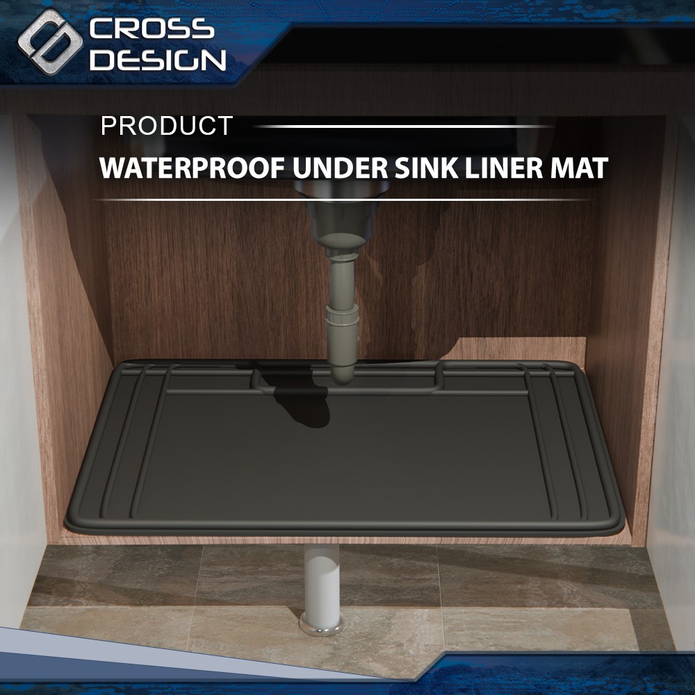 Fits Under Sink Liner Mat for Kitchen Bathroom 28” x 19” Inches - Durable