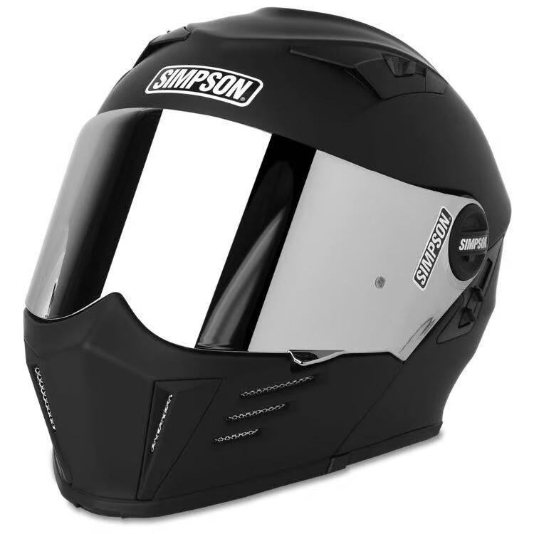 SIMPSON MOTORCYCLE MOD BANDIT HELMET, MEDIUM, FLAT BLACK, DOT & ECE CERTIFIED