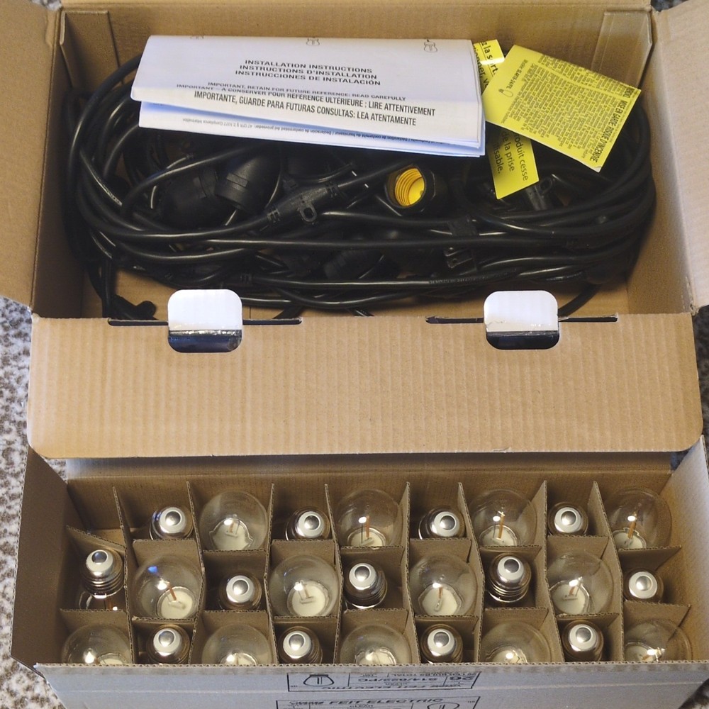 Feit Electric LED String Light 24 Bulbs 48ft Outdoor Warm White